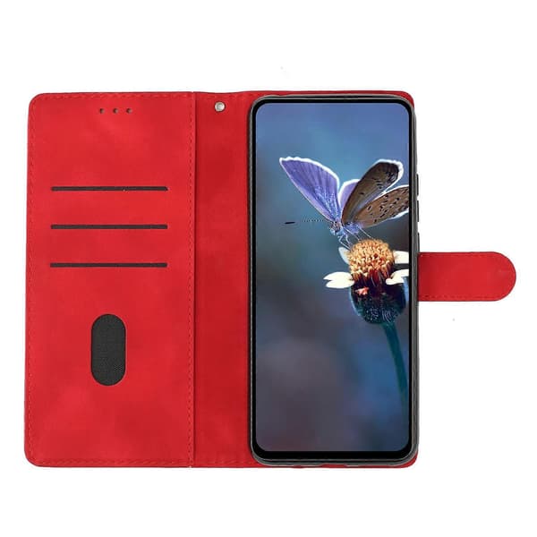 Blomster Læder Etui Til Motorola Moto G9 / G9 Play / E7 Plus Red