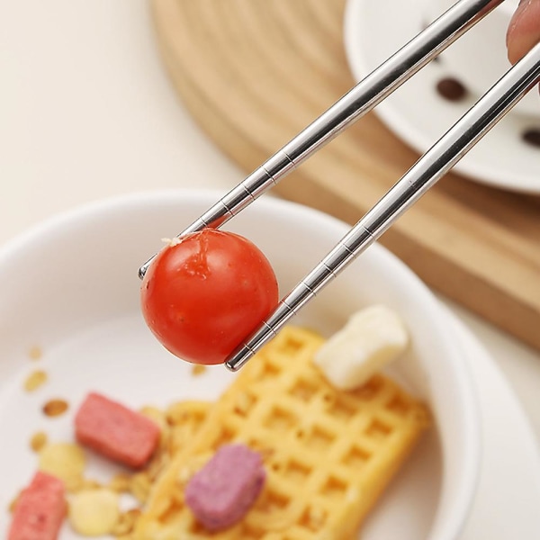 Bærbart Bestik Spisepinde & Skeer Sæt Med 2 Til Camping Rejser, Hvedestrå Og Rustfrit Stål pink