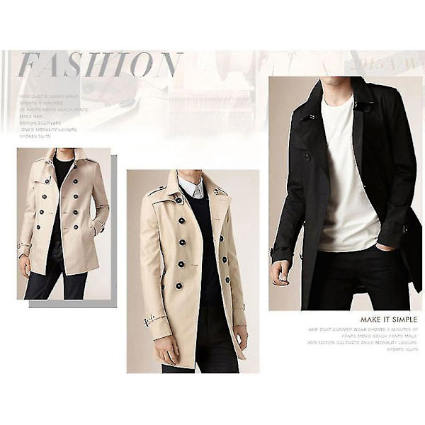 Herre Bomuld Casual Jakker Mellemlang Vindjakke Vaskede Jakker Til Forår Og 5XL Deep Khaki Thin
