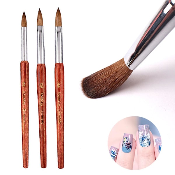 Nagelborste Set - 3d Nagelkonstborste För Akrylapplikation, Nagel Extensionsverktyg För Manikyr Diy