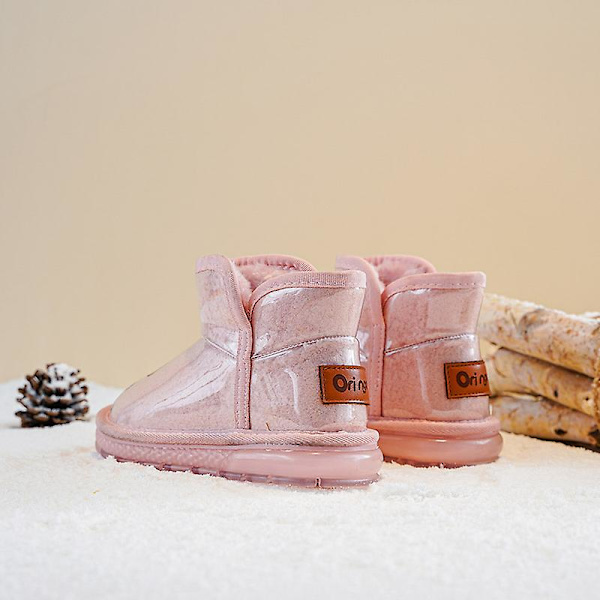 Flickor Snö Boots Vinter Varma Skor Vattentät Övre Fr2655 Pink EU 34