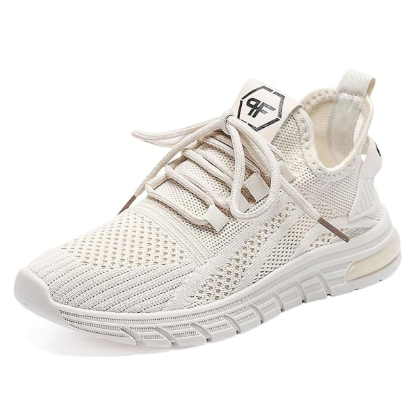 Dame Sneakers Pustende Flyvevevde Løpesko Fra7701 Beige EU 40