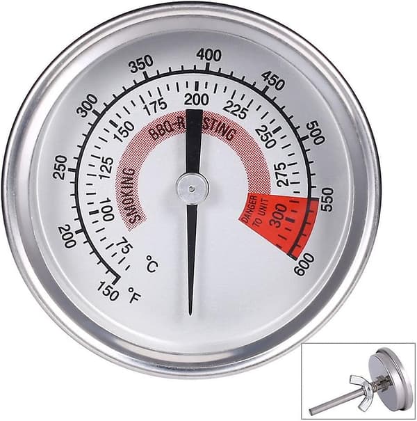 Rustfrit Ovntermometer Grill Røgeovn 75 Til 300 Og 150 Til 600 (type B 300c)