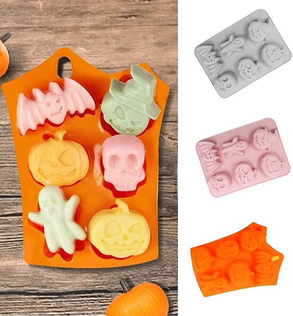 3 stk. Halloween Silikone Kageform, Halloween Spøgelse Græskar Form Bageform til DIY Småkager Chokolade Slik Gummy Jello Isterninger