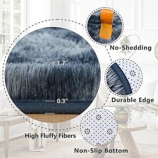 Langhåret Tæppe Moderne Indendørs Børneværelse Fluffy Tæppe COFFEE 160X230cm