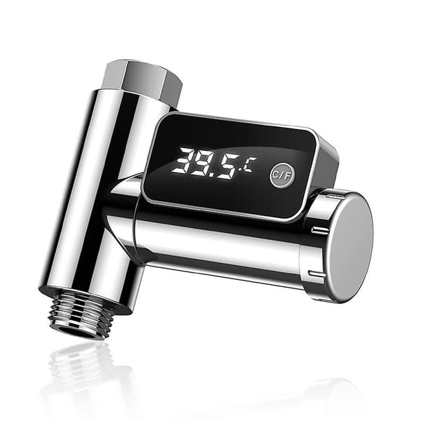 Vandhane Termometer, Sølv LED Display Brusebad Termometer 0.5c Målenøjagtighed Til Børn(g1/2)