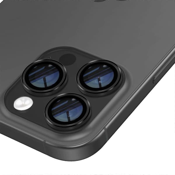Hærdet Glas Kamera til iPhone 16 Pro Max Hårdhed 9H Anti-ridse, Sort