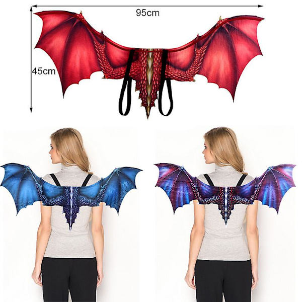 Vuxen drake vinge klä upp drake vinge Np Halloween jul födelsedagsfest 60cm Red
