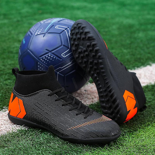 Fotbollsskor för män, halkfria fotbollsskor, fotbollsskor, grässkor, 888A Black 42