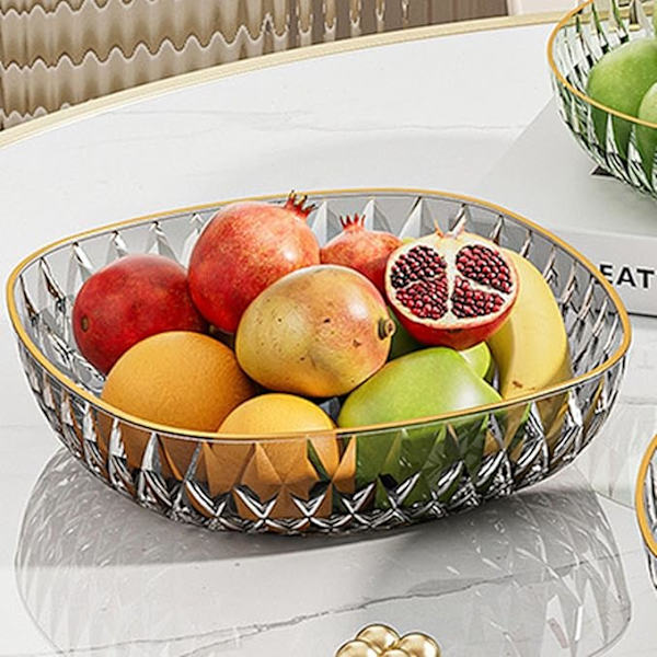 Rund Frugttallerken, Moderne Moderigtigt Design Snackbakke til Sofabord i Stuen, Plastmateriale