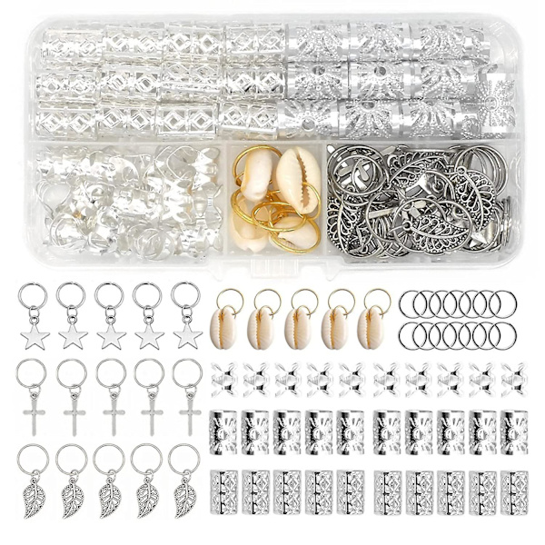 100 stycken DIY Dirty Braids Set Ladies Braids Hårtillbehör Flätor Hår Ringar Långa Flätor Smycken Tillbehör