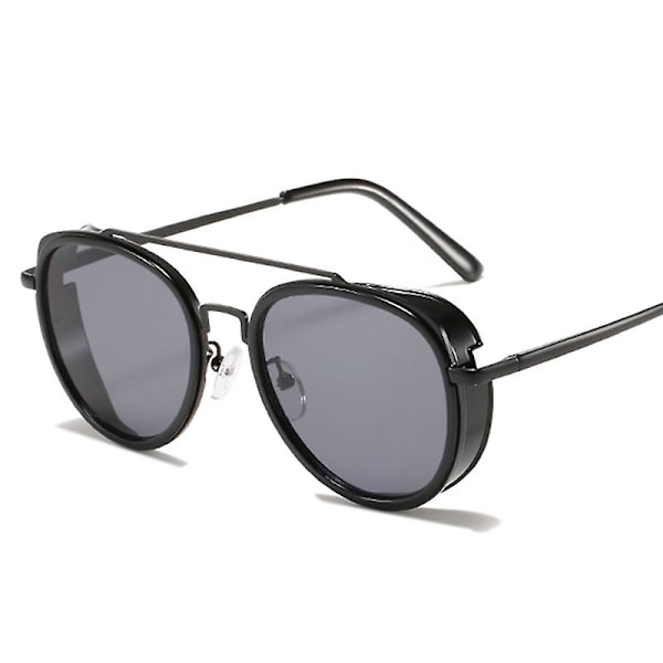 Retro Steam Punk Solbriller Runde Steampunk Dobbelt Bro Aviator Briller Til Kvinder Mænd style3