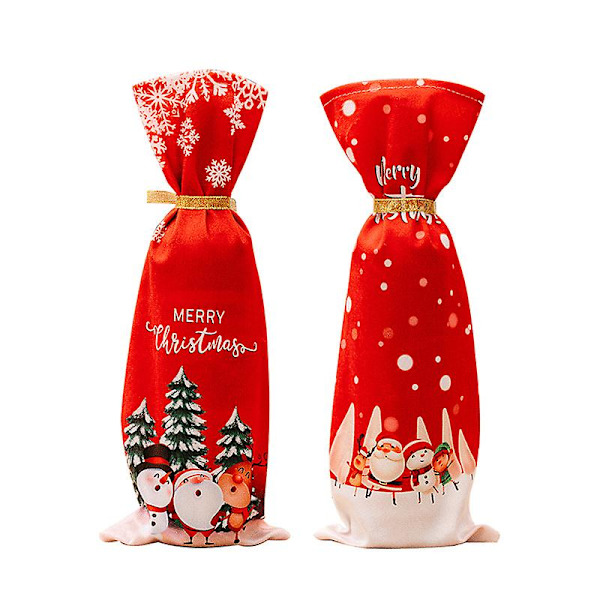 (35*14cm 2 kpl) Joulun viinipullon suojus 23