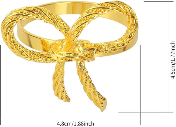 12-pack servettringar i legering med ihålig blomma (guld rosett)