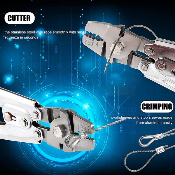 Wire Rope Crimper til krympning af fiskeliner op til 2,2 mm, Wire Rope Crimping Tool
