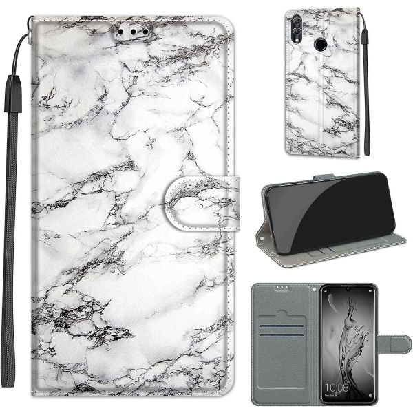 (Style 20) chooseu Etui til Huawei P Smart 2019 Læder Etui med Silikone Stødsikkert Wallet Flip Etui og Folio Stand Funktion Stilfuldt Mønster til Piger