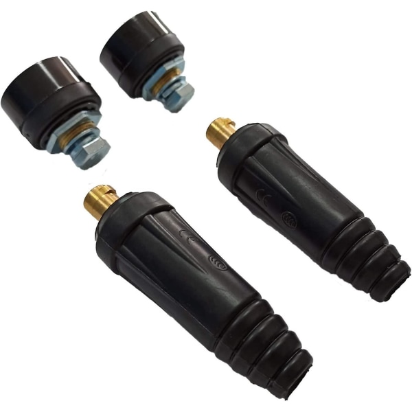 Han Antenne Hurtigkobling 35-50mm Dkj35-50 200a Til Svejsekabel (2 Enheder) + Hun Base Hurtigkobling 35-50mm Dkj35-50 200a (2 Enheder)