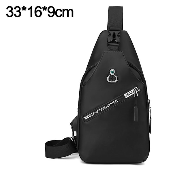 Liten crossbody-sling ryggsäck stöldskyddad ryggsäck för resor bröst axelväska black