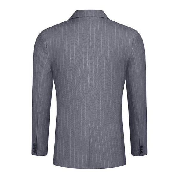 Herre Blazer Slim Fit Jakke, Enkeltknappet Blazer med Én Knap Grey XL