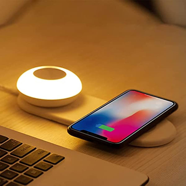 Trådløs Lading LED Nattlys LED Skrivebordslampe Berøringskontroll Nattlys Med Trådløs Lader Separat Magnetisk LED Sengelampe For Mobiltelefon