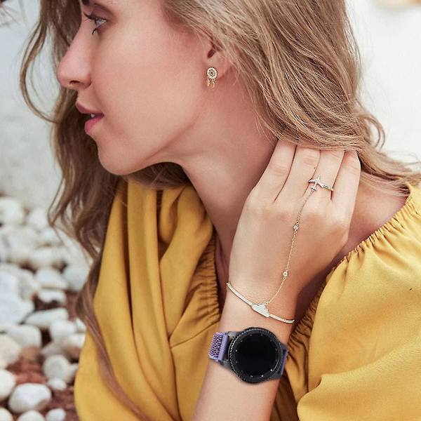 Nylon Sport Rem, Lila, 20mm, Rem Kompatibel Med Samsung Galaxy Watch Active 2(40mm/44mm)/watch 3 41mm/watch 42mm/gear S2 Classic