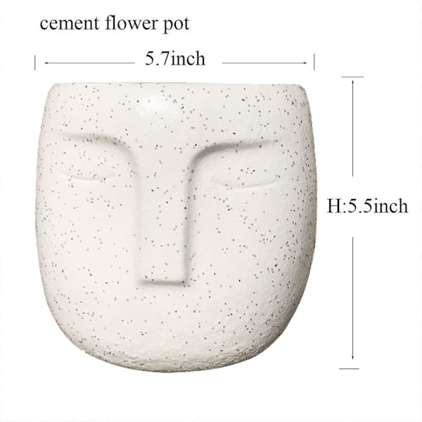 Cement Huvud Blomkruka Ansikte Vas Cement Blomkruka Ansikte Staty Blomkruka Luft Blomkruka Betong Blomkruka Succulent Blomkruka Med Dränering Super Söta F