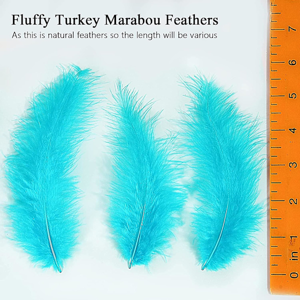 100 stk. bløde kalkun Marabou fjer 10-15 cm til håndværk drømmefanger dekoration naturlige bløde kalkun Marabou fjer, aqua blå