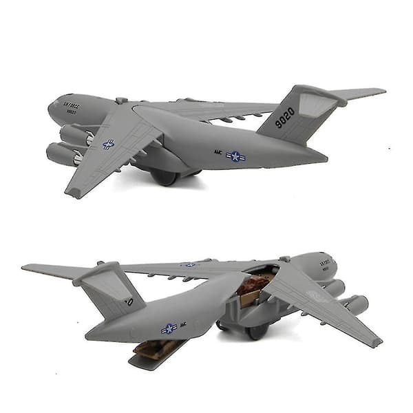 Alloy Lyd Og Lys Pullback Fly Militær Model C17 Overlord Transportfly Jagerfly Børnelegetøjsfly Ash