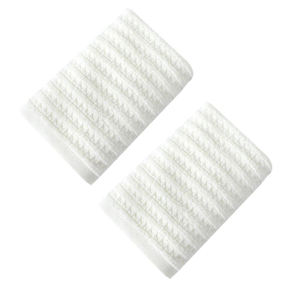 100% bomullsmjuk och absorberande handduk - våffelhanddukar för badrum - set med 2 snabbtorkande handdukar Milk white