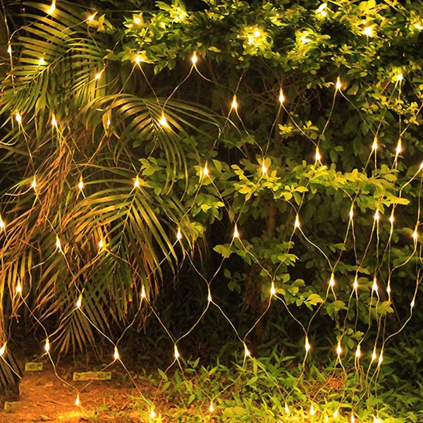3m X2m 200 Led Have Net Lys, Netdrevet Vandtæt Med 8 Tilstande & Timer Netgardin Lys Varm Hvid