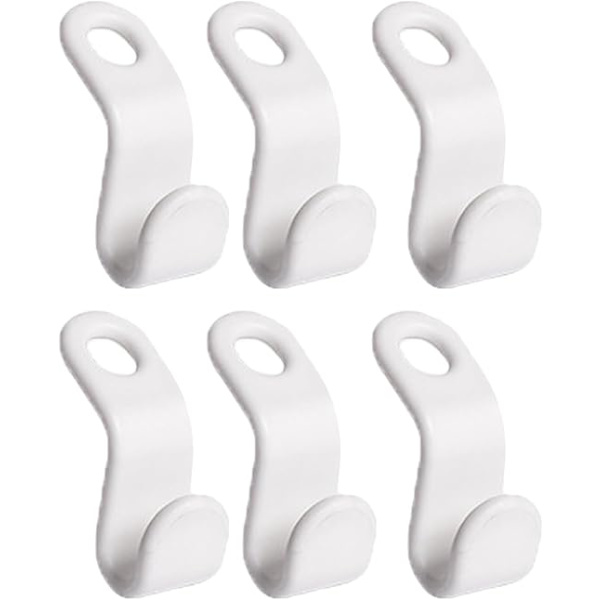 6 stk Kleshenger Koblingskroker 2-tommers Plastkroker Kaskadehenger Plassbesparende Organizer For Tunge Klesgarderober S-formet