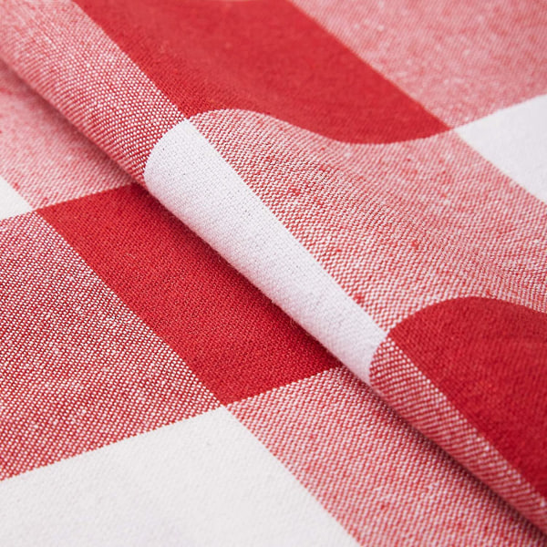 Homes Bordløper For 8-seters Spisestue - Rustikk Landstil Dekor Miljøvennlig Bomull, Dekorativ Homespun Rutete Klut For Fest, Restaurant & Utendørs red 33x275cm