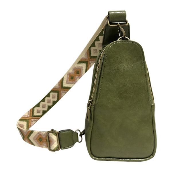 Dam PU Läder Slungväska Bärbar Retro Crossbody Väska Vintage Dragkedja Bröstväska Dark Green