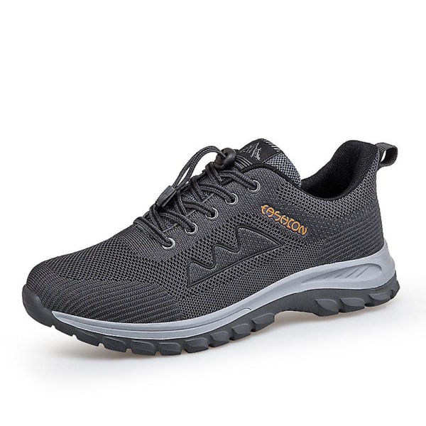 Løpesko for menn og kvinner, lette og pustende gåsko, atletiske motesneakers 3D212 Gray EU 42