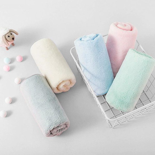 Ultra mjuka badlakan 4-pack (35 x 70 cm) - Snabbtorkande - Korallfleece Högabsorberande handduk blue