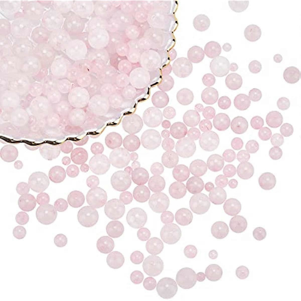 320 st 4 Stilar Naturliga Rosakvarts Pärlor 4mm/6mm/8mm/10mm Runda Rosa Stenpärlor Strängar Lösa Ädelstenspärlor för Armband Halsband Smyckestillverkning H