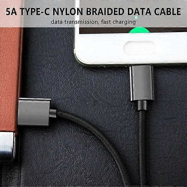 Type-C datakaapeli 5A nylonpunottu datakaapeli universaali datakaapeli kannettavalle tietokoneelle