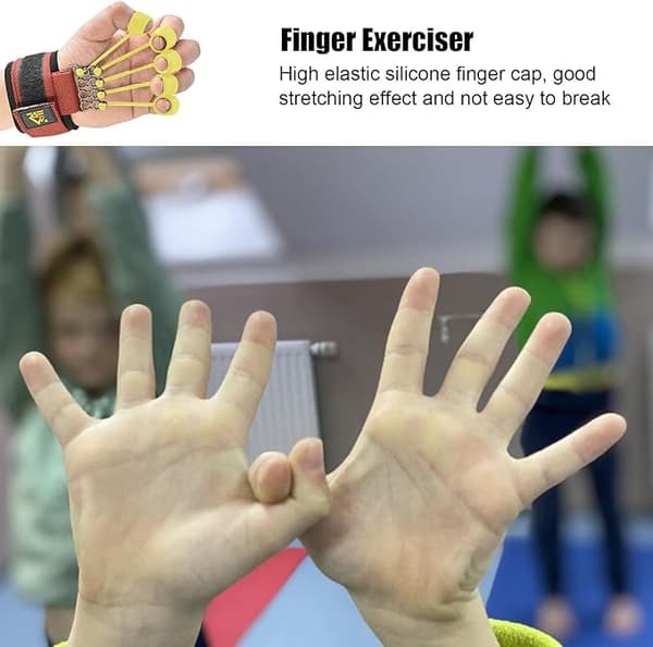 Fingerstyrketræning 5 stk. elastisk silikone fingerøvelse og håndstyrker bærbar til grebstræning finger
