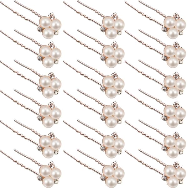 Hårtillbehör - Pärlhårnålar Rose Gold