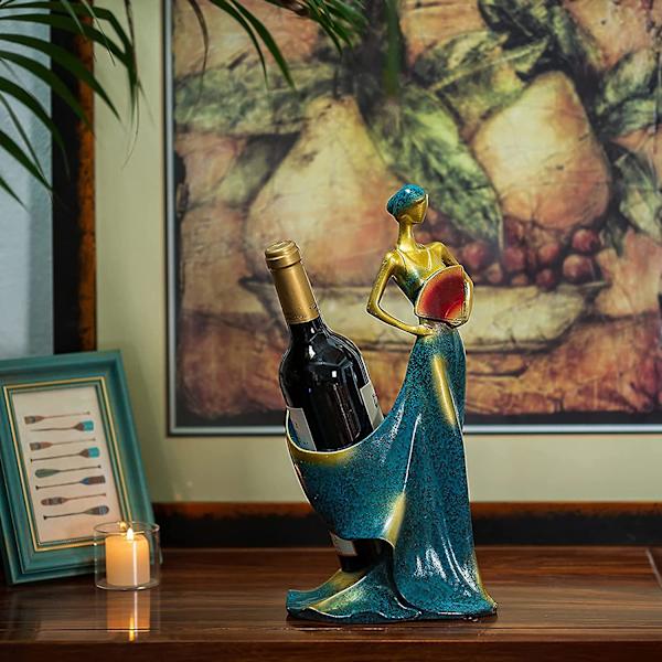 Elegant vinflaskhållare i harts, vinflaskhållare, ställ för rödvinsflaskor i harts, hylla för hem, bartillbehör, rumsdekoration i köket, nyhet, present till jul