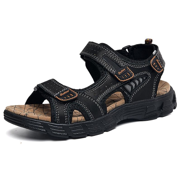 Herrsandal för vandring, vatten, strand, sport, utomhus, atletisk, fotvalvsstöd, sommarsandal 237 Black 41