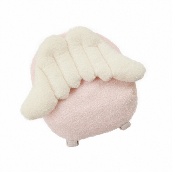 Kvinnors axelväska med vingdesign, bekväm touch, kort plysch miniryggsäck med dragkedja, present A