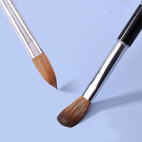 Kolinsky 3d Akryl Nagelborste för Naglar Konst Målningsborste Penna Set Svart Metall Nagel Extensionsverktyg Borste 8*10*14