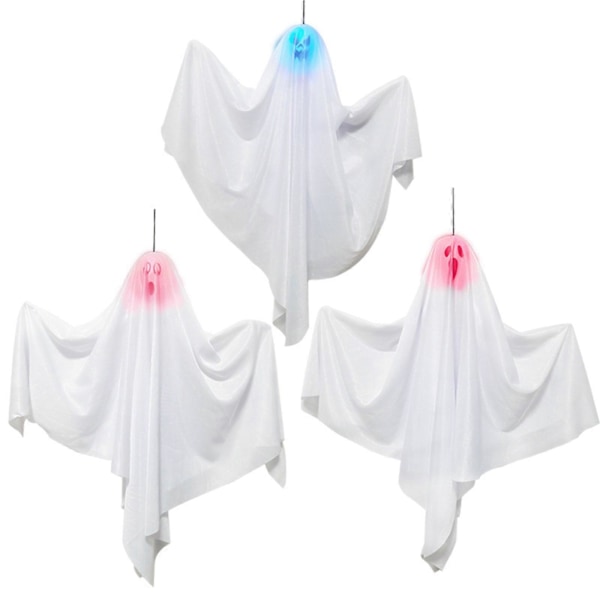 Halloween-koristeet roikkuvat aaveet LED-valoilla - 3 kpl, 100% uusi