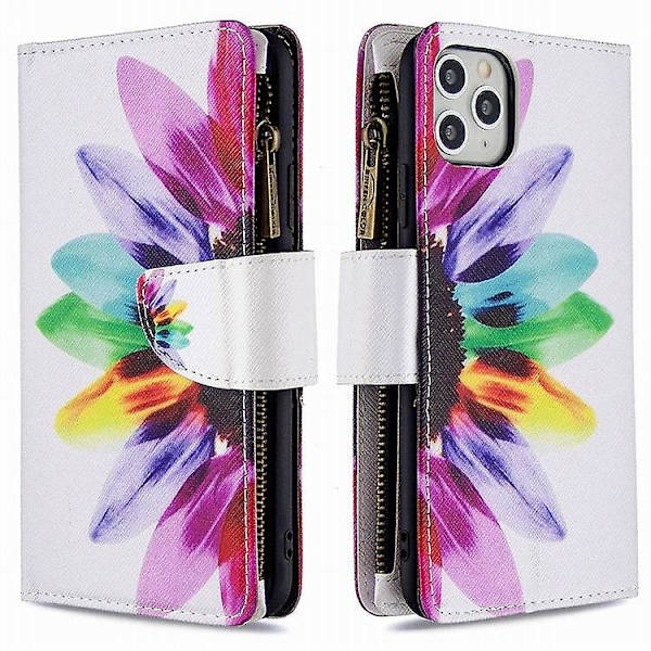 Yhteensopiva iPhone 13 lompakkokotelo, monitoiminen nahkainen vetoketjullinen lompakkokotelo style 6 iPhone13pro max