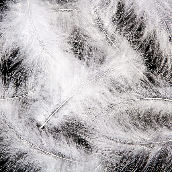 200 stk. myke kalkun Marabou-fjær 10-15 cm for håndverk, drømmefangerdekorasjon, naturlige myke kalkun Marabou-fjær, hvit
