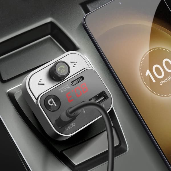 FM-sender Bluetooth Bil med dobbel USB-musikkading, svart