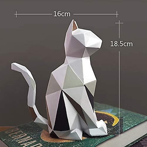 Statue Figur Kat Skulptur Dyreindretning Geometrisk Moderne Kattekunst
