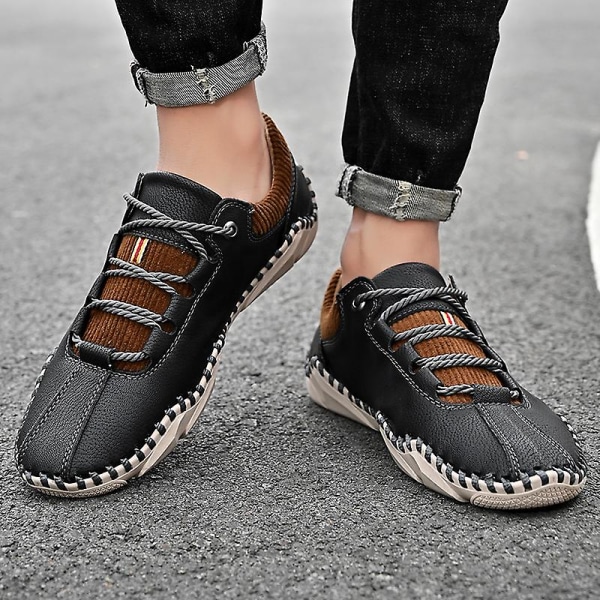 Herrhandsydda casual skor andningsbara mode sneakers 105 Black EU 41