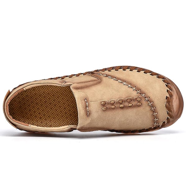 Herr Casual Skor Läder Loafers 3038 Khaki EU 38